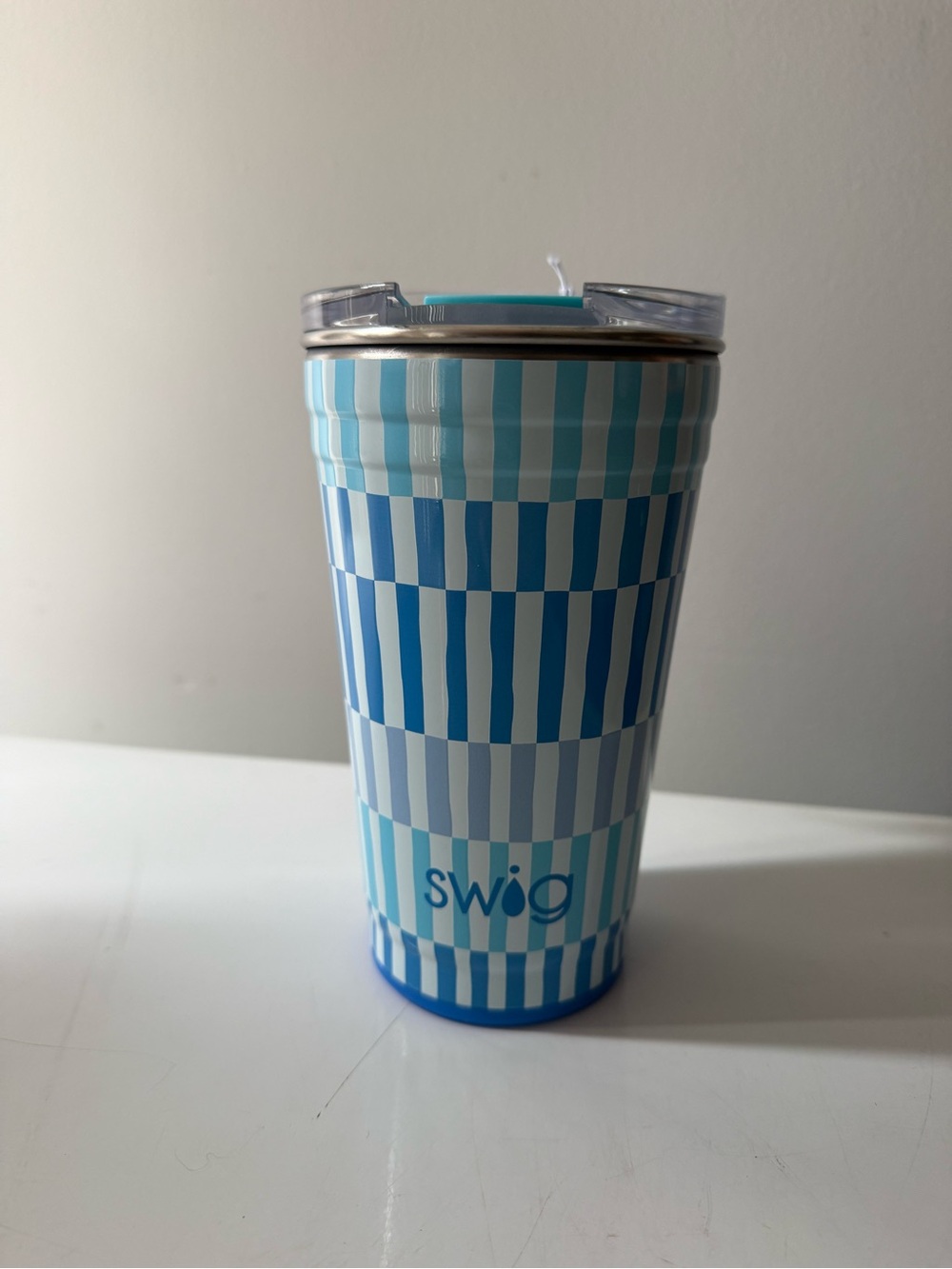 Swig Life Party Cup: Blue Stripe Insulated Tumbler